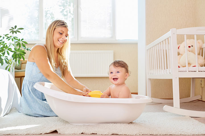 Bathing is an important step of baby skin care