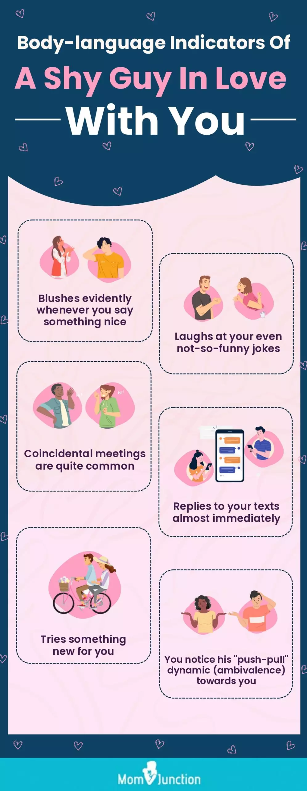 signs to tell you that a shy guy likes you (infographic)