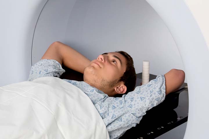 Brain imaging, such as CT scan.