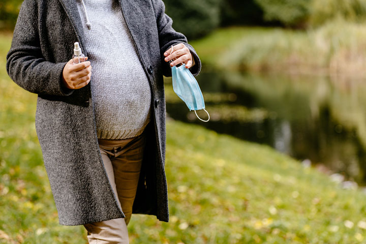 Carrying sanitizer to prevent infections during pregnancy