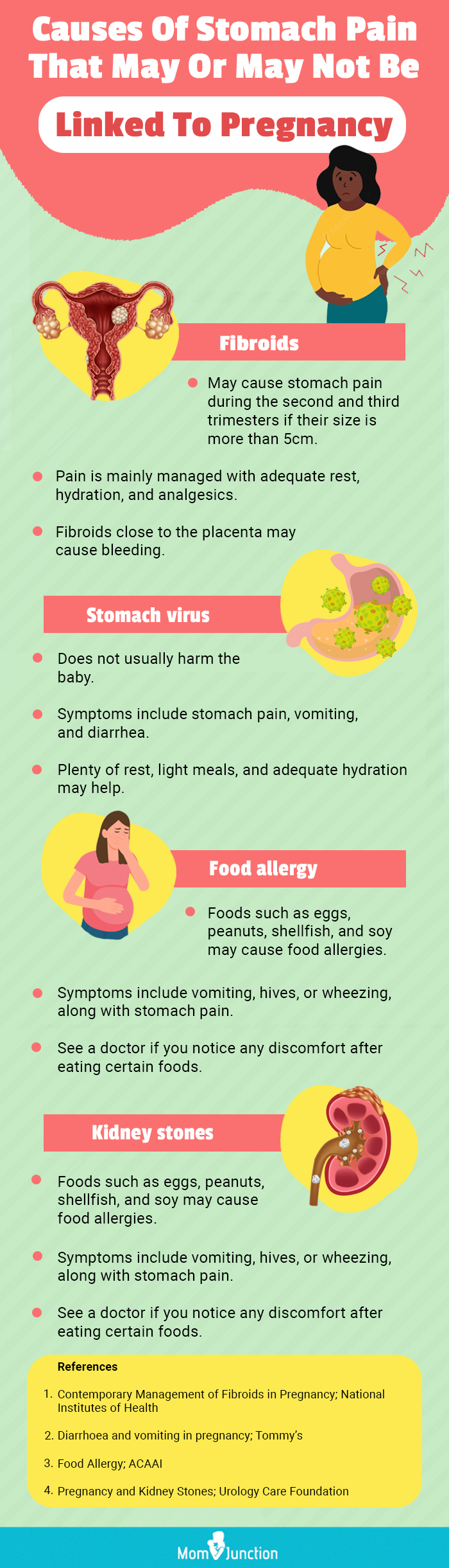 causes of stomach pain that may or may not be linked to pregnancy (infographic)