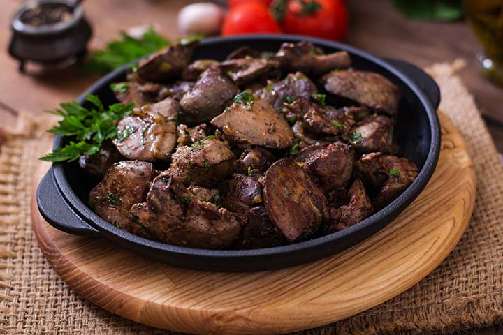Chicken liver is a heme-rich food option for kids