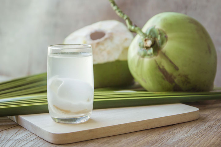 Coconut water prevents dehydration and restores the salts in the body