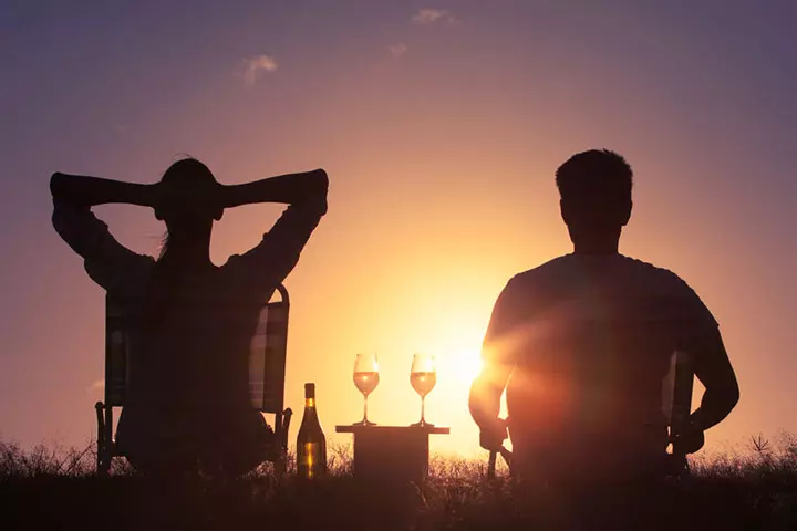 Couple sitting together in silence