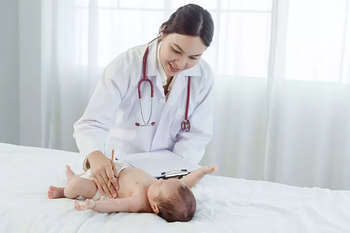 Doctors diagnose chickenpox in babies through physical examination.