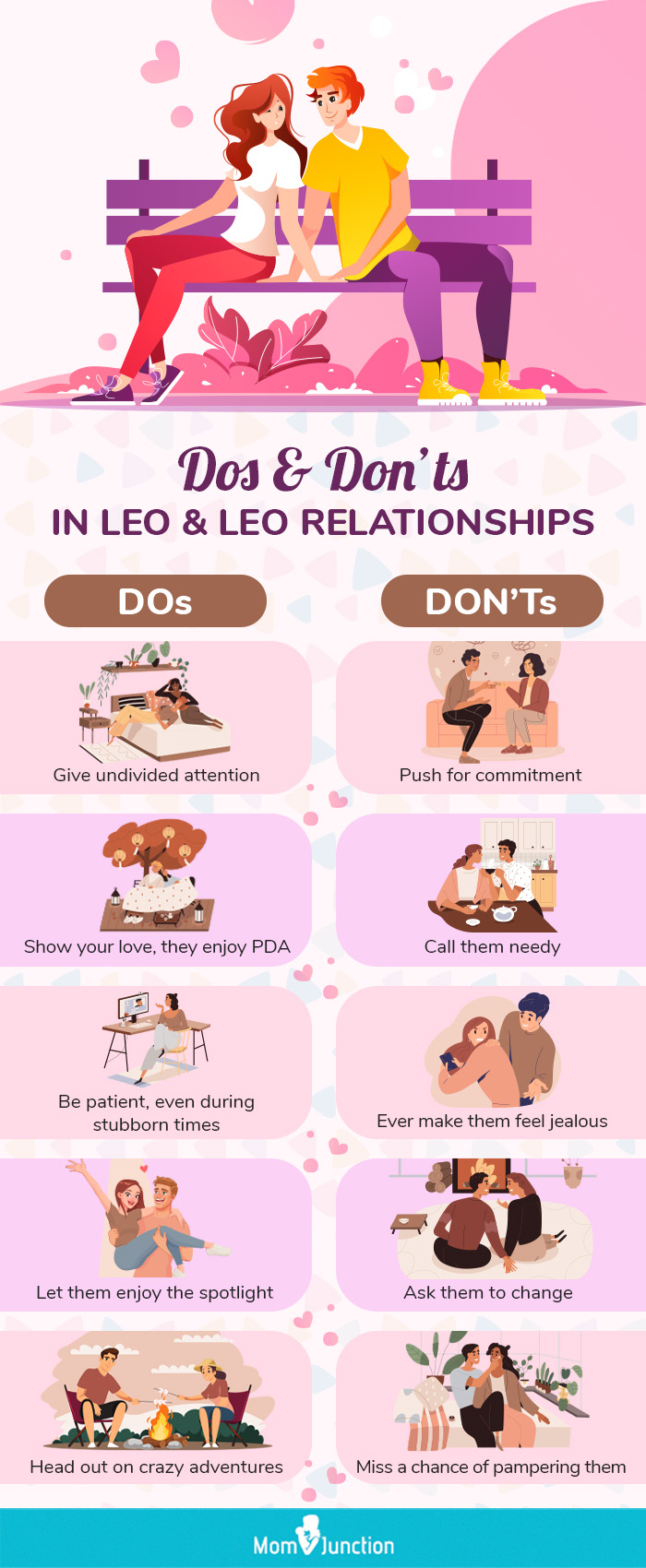 dos and donts in leo & leo relationships [infographic]