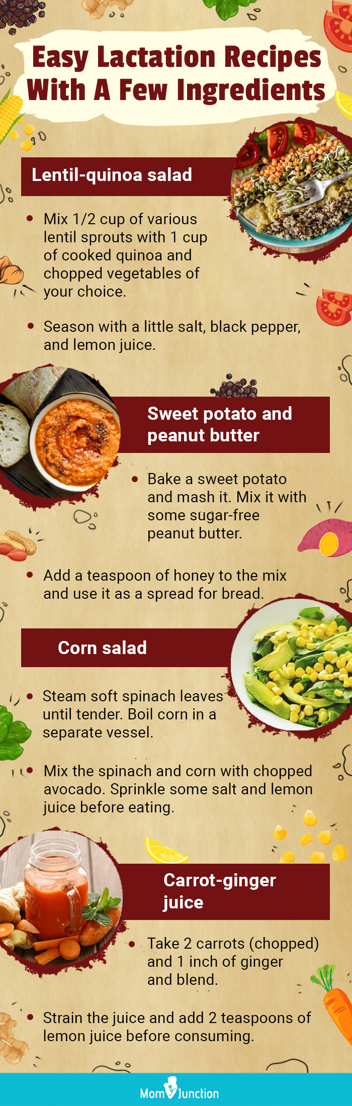 easy lactation recipes with a few ingredients (infographic)