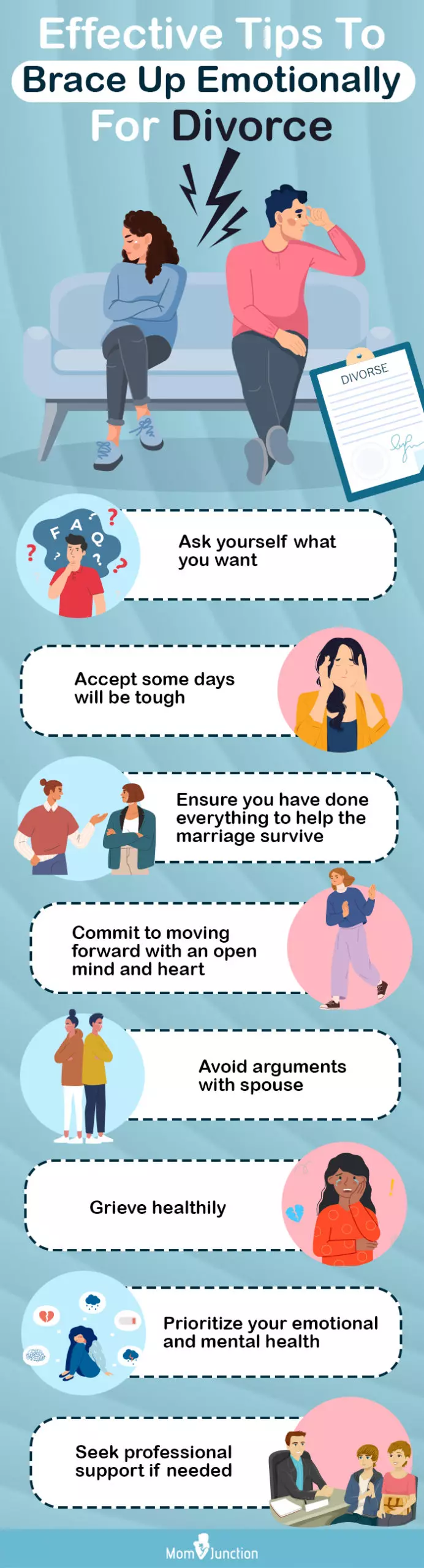 tips to brace up emotionally for divorce (infographic)