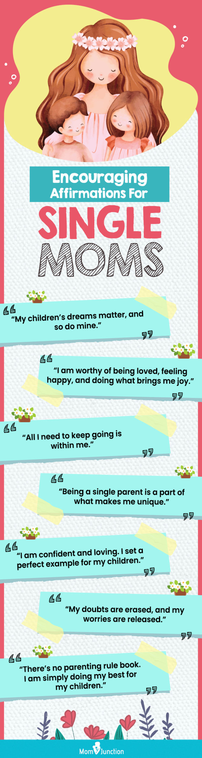 encouraging affirmations for single moms (infographic)