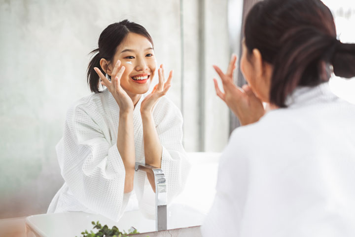 Face cleansing can help prevent acne after delivery