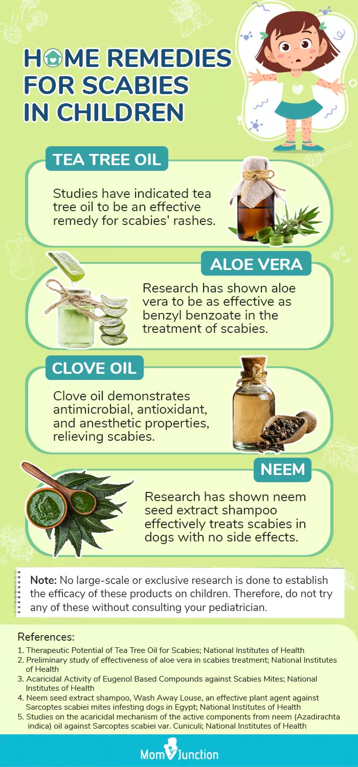 home remedies of scabies in children (infographic)
