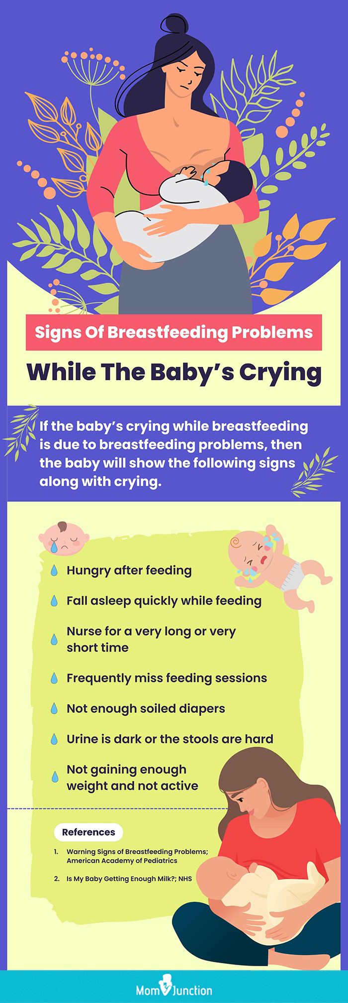signs to Watch out for with baby crying while breastfeeding (infographic)