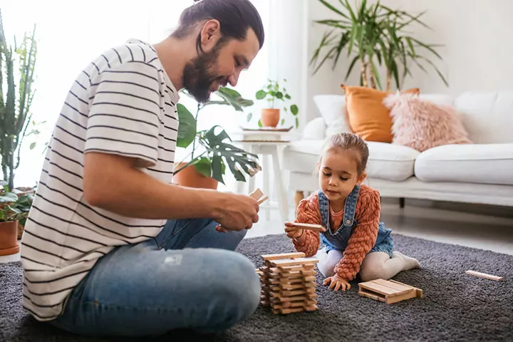 Jenga as a self-control activity for kids