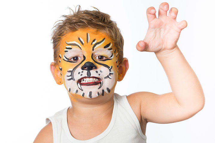 Kiddy Yellow And Black Tiger Face Paints For Kids