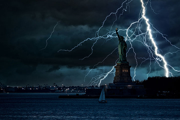 Lady Liberty is hit by around 600 bolts of lightning every year. 