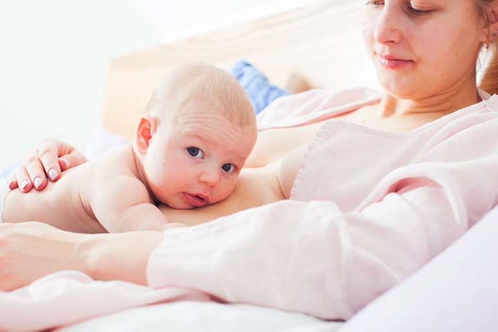 Laid-back breastfeeding offers the benefits of skin-to-skin contact.