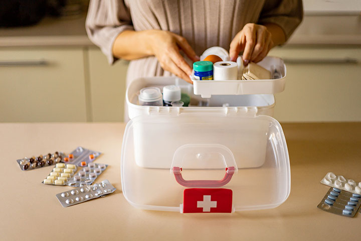 Learn first aid and keep a kit handy at home