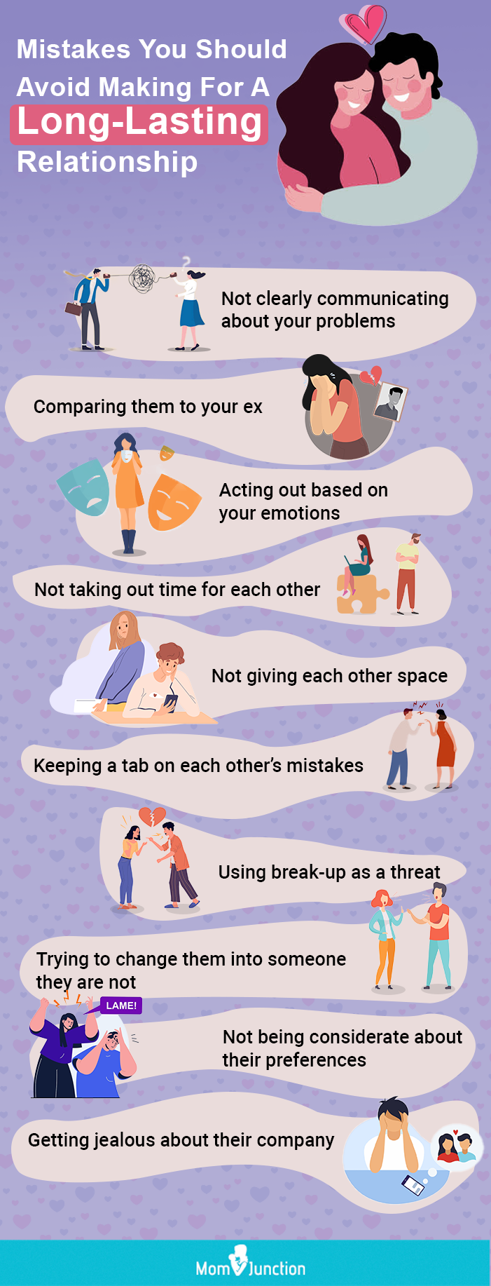 mistakes to avoid for a long lasting relationship (infographic)