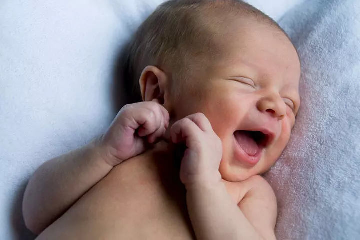 Newborns may smile around six to eight weeks 