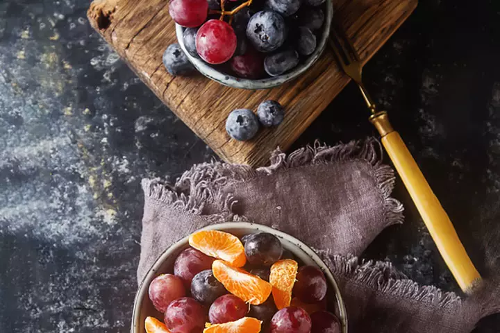 Orange and grape salad for kids