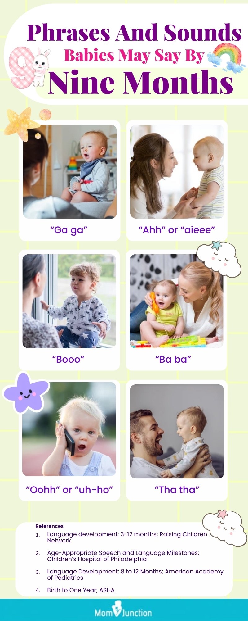 phrases and sounds babies may say by nine months [infographic]