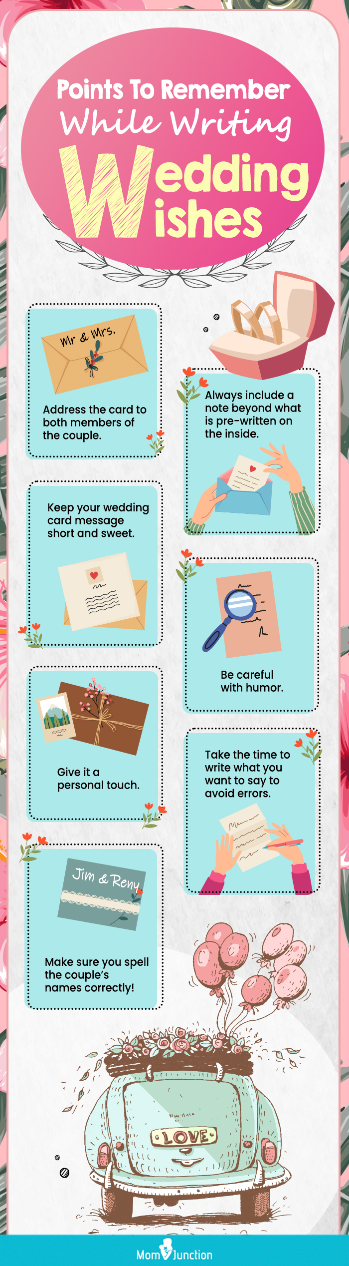 points to remember while writing wedding wishes (infographic)