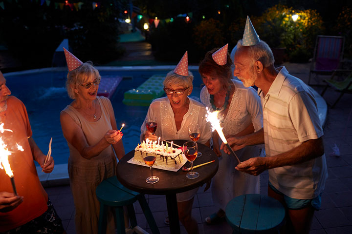 Poolside party, 80th birthday party idea