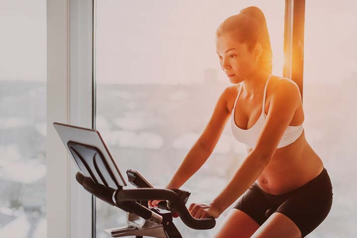 Pregnant women should exercise only on a stationary bike