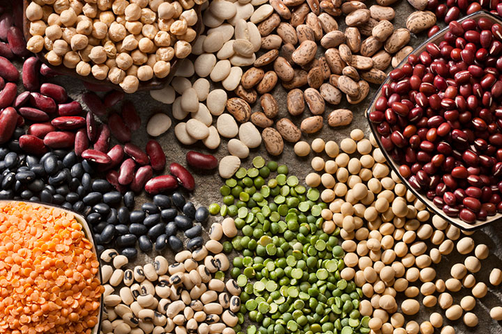 Protein-rich beans and lentils 