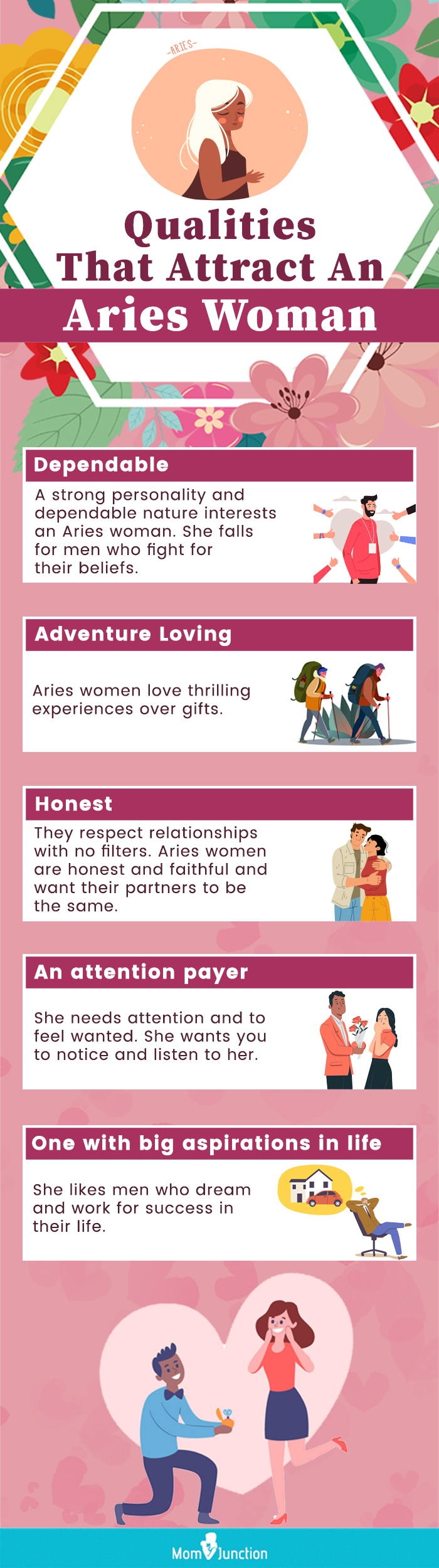 qualities that attract an aries woman (infographic)