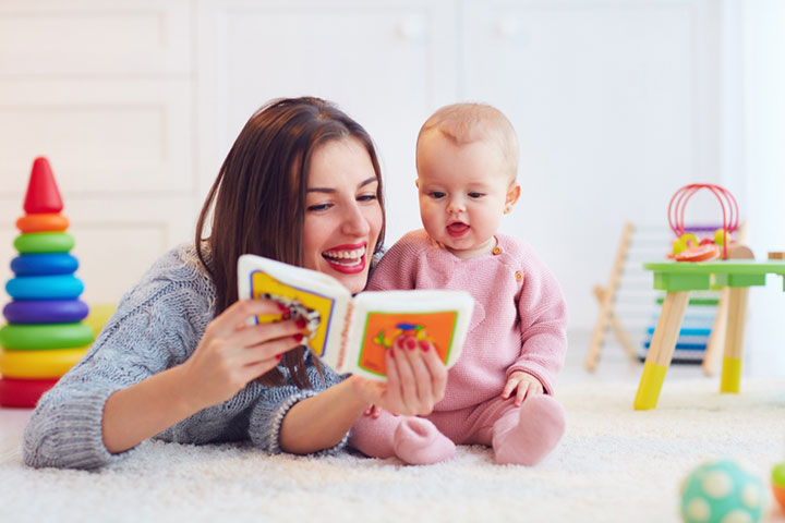 Read brightly illustrated books with your 4-month-old baby