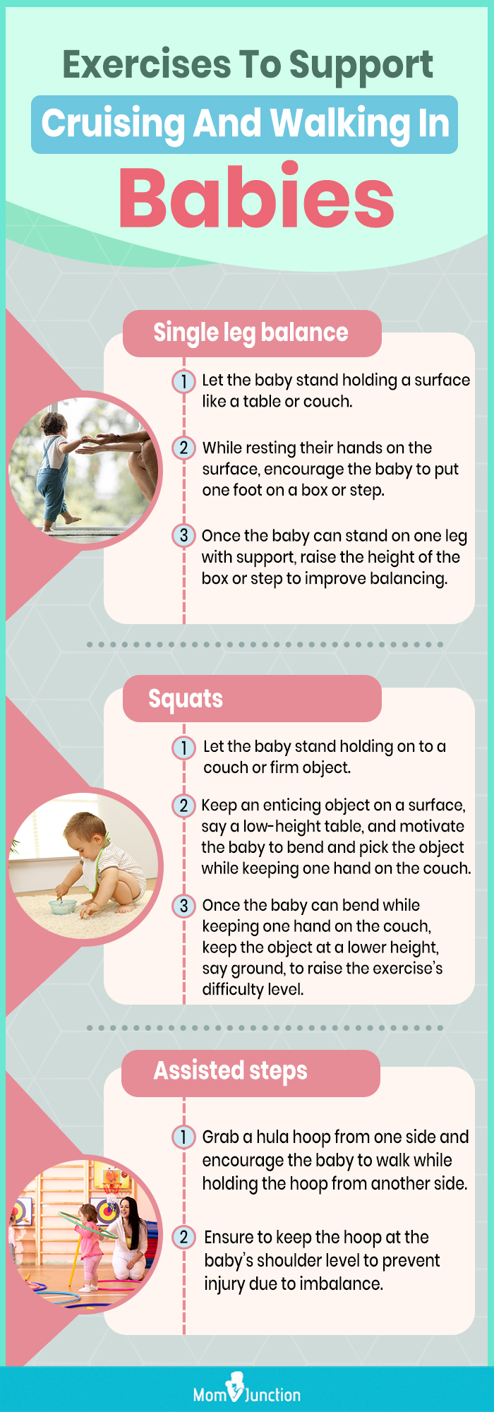 exercises to support crusing and walking in babies(infographic)