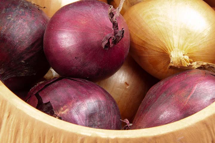 Store onions in cardboard boxes or bags one foot away from walls