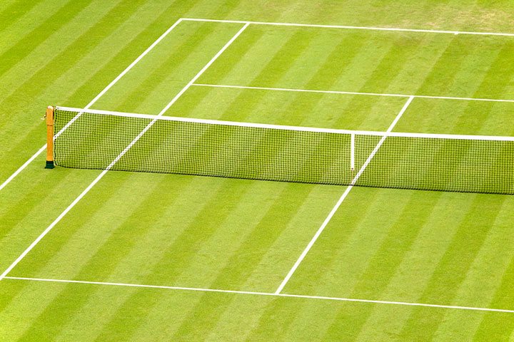 The rectangular courts came into being in 1875 for the Wimbledon tournament