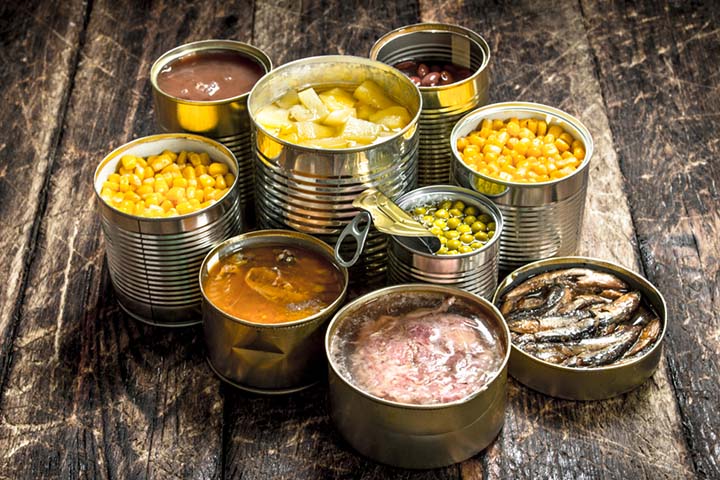 Tinned goods are likely to be laced with excess sugar, salt, and other additives.