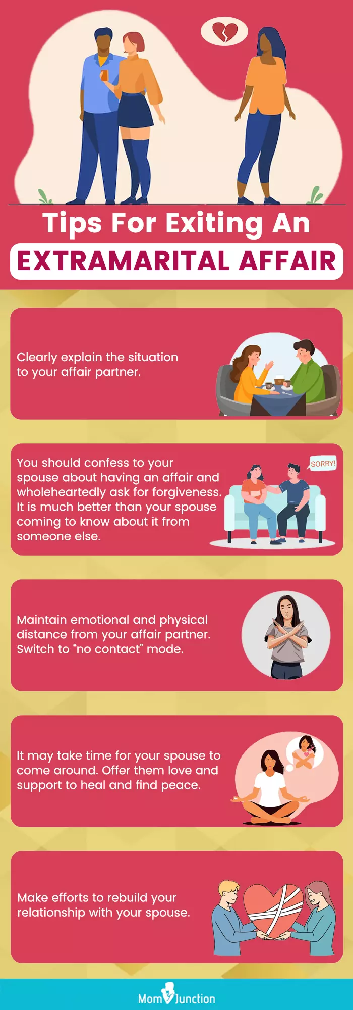 tips for exiting an extramarital affair (infographic)