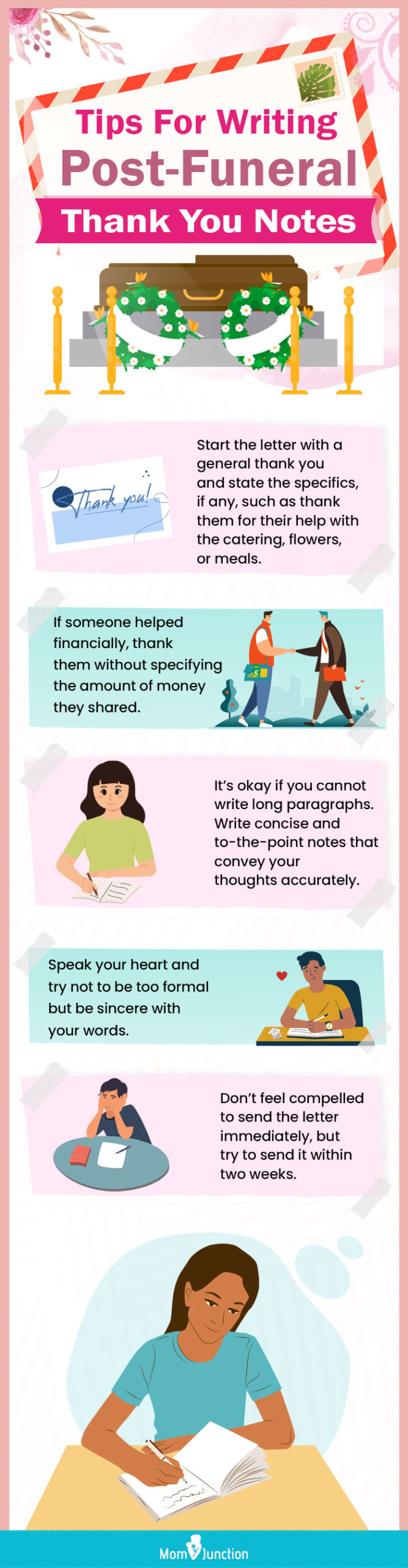 tips for writing post funeral thank you notes [infographic]