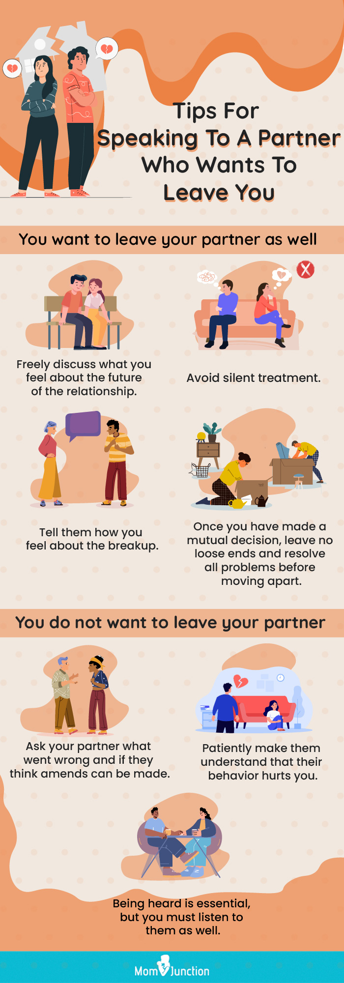 tips For speaking to a partner who wants to leave you [infographic]