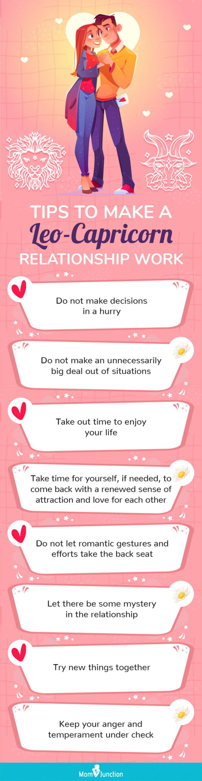 tips to make a leo capricorn relationship work (infographic)