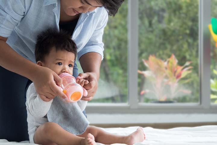 Train your baby to drink from a sippy cup