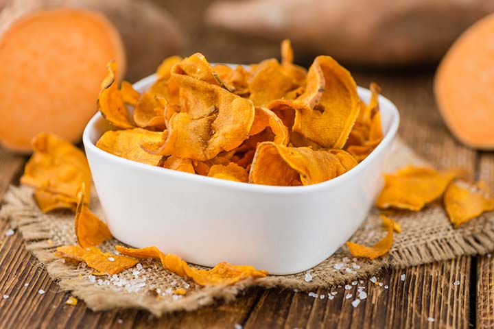 Use sweet potato to make crisy and healthy chips