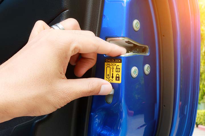 Use the child lock feature in your car.