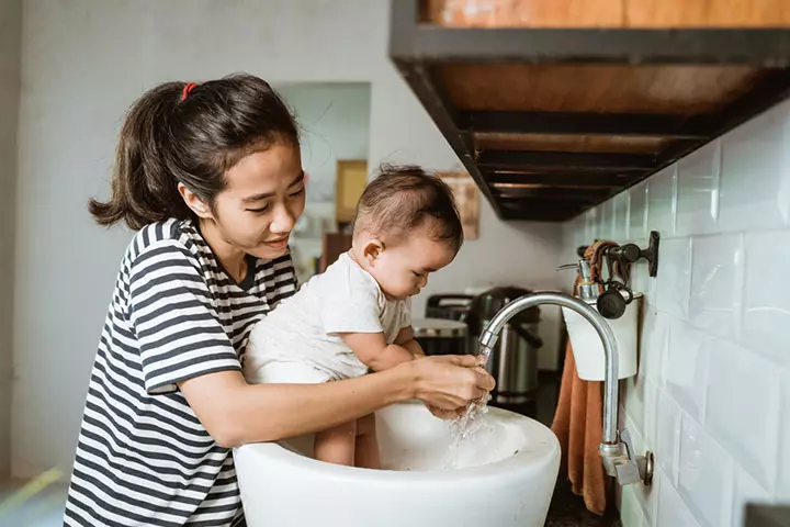 Wash baby's hands once they return from outdoors