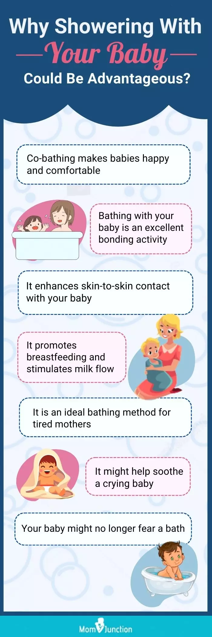 benefits of showering with the baby (infographic)