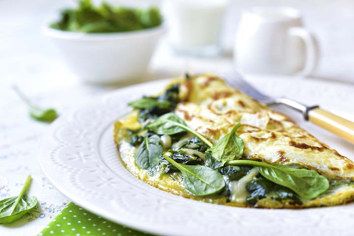You can have spinach omelet with cheese
