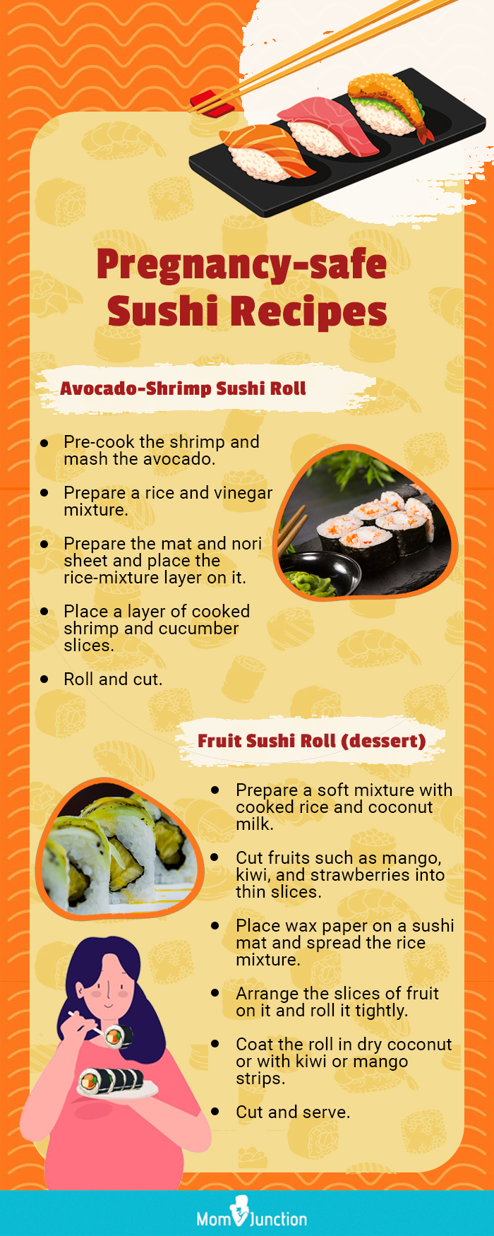pregnancy safe sushi recipes (infographic)
