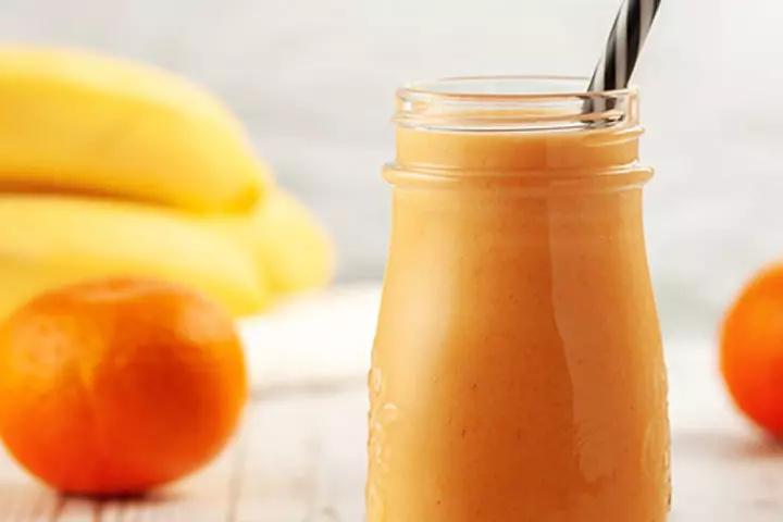 orange peach smoothie for kids