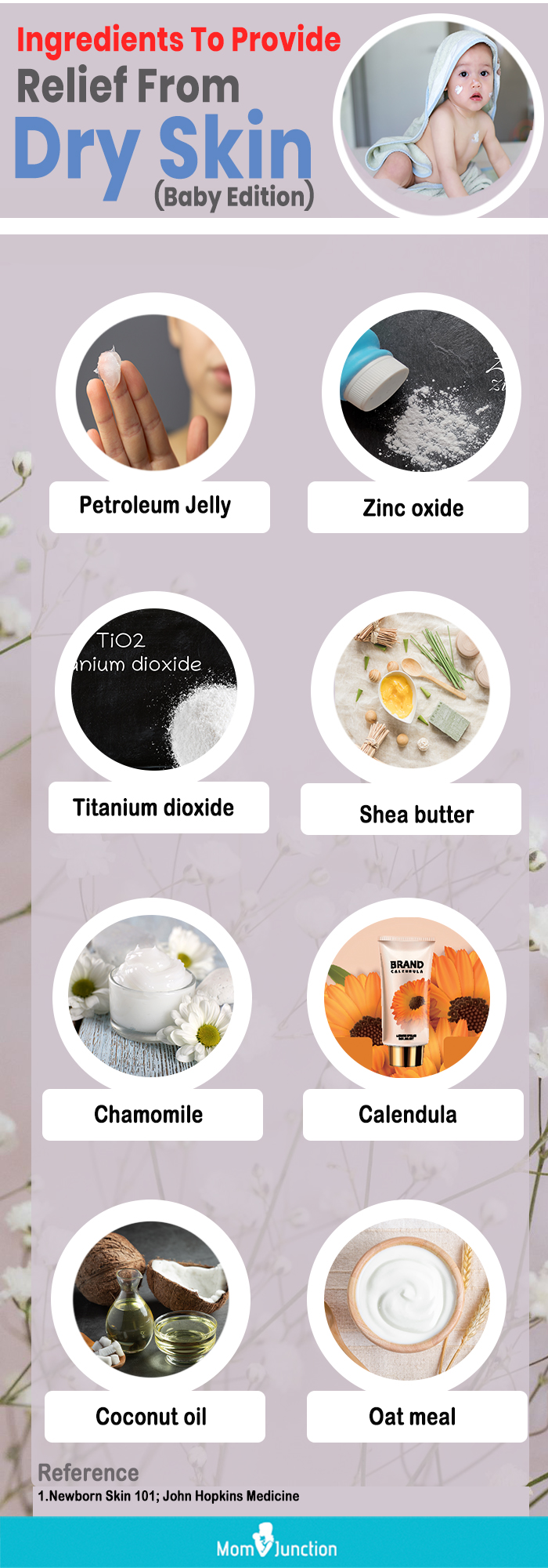 ingredients to manage your baby’s dry skin (infographic)