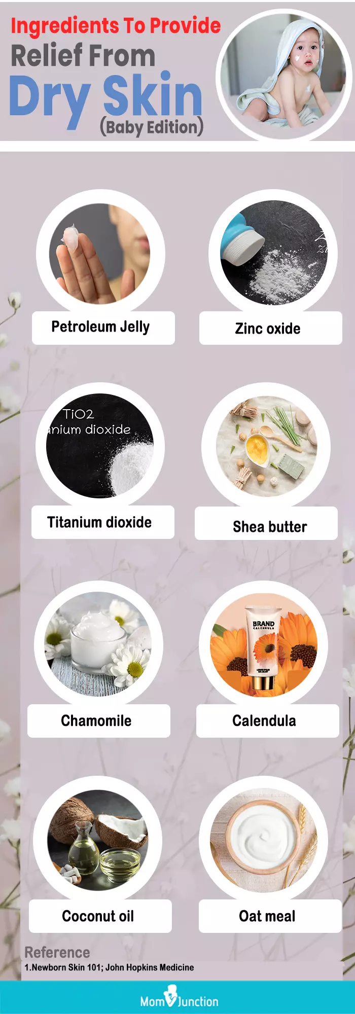 ingredients to manage your baby’s dry skin (infographic)