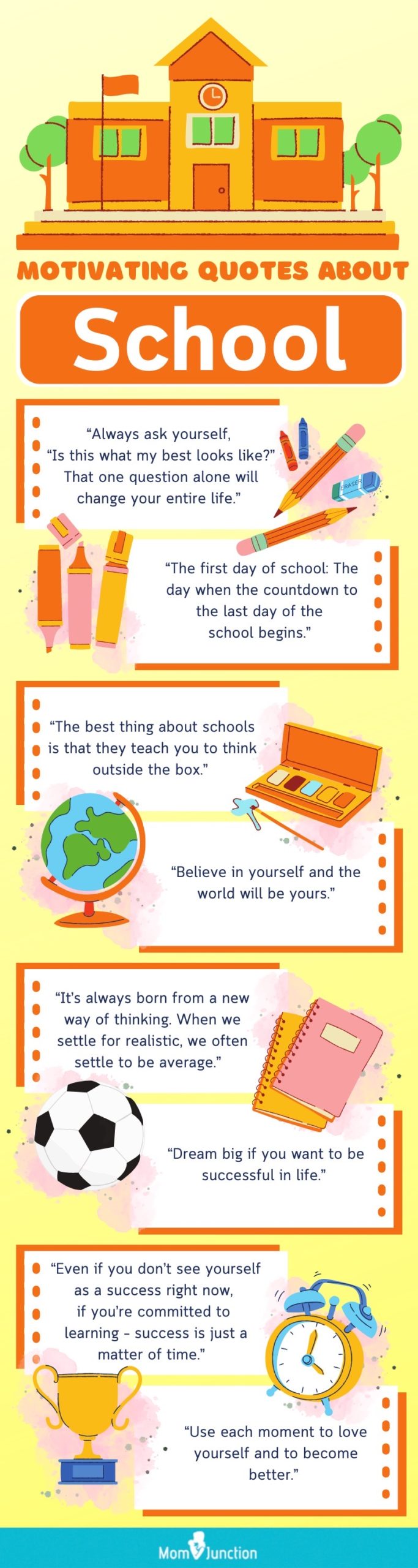 inspiring school quotes for kids (infographic)